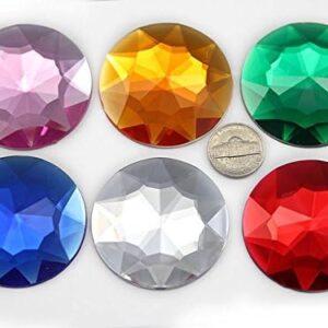 50 mm Extra Large Flat‑Back Round Acrylic Rhinestones