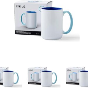 Cricut Beveled Blank Sublimation Mug, 15 oz (Ceramic-Coated) Pack of 4