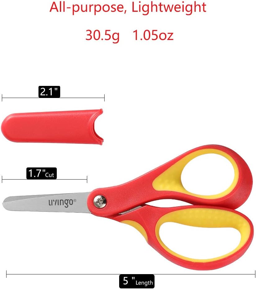 LIVINGO 5″ Blunt Tip Kids Craft Scissors – 3 Pack - Image 2