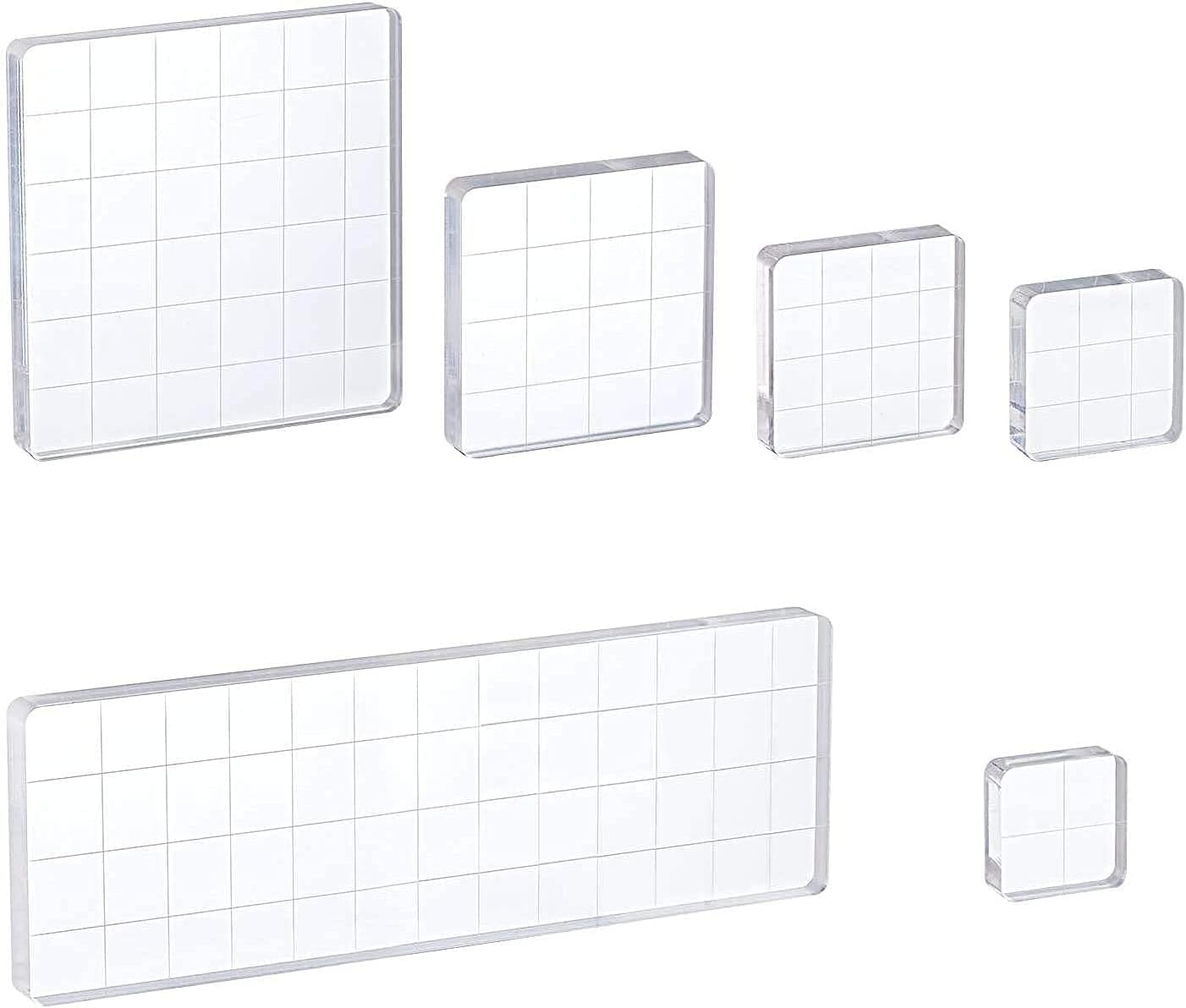 Whaline 6-Piece Clear Acrylic Stamp Block Set (Assorted Sizes)