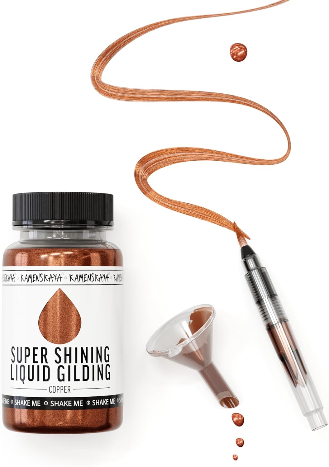 KAMENSKAYA Liquid Copper Leaf Paint – Alcohol-Based Fast-Drying Copper Liquid Leaf, 3.38 fl oz