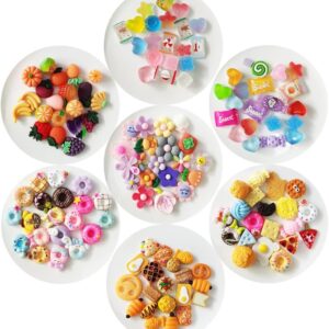 Assorted Pendants Cabochons 140 Pieces (Round Sweet Slime Ornaments)