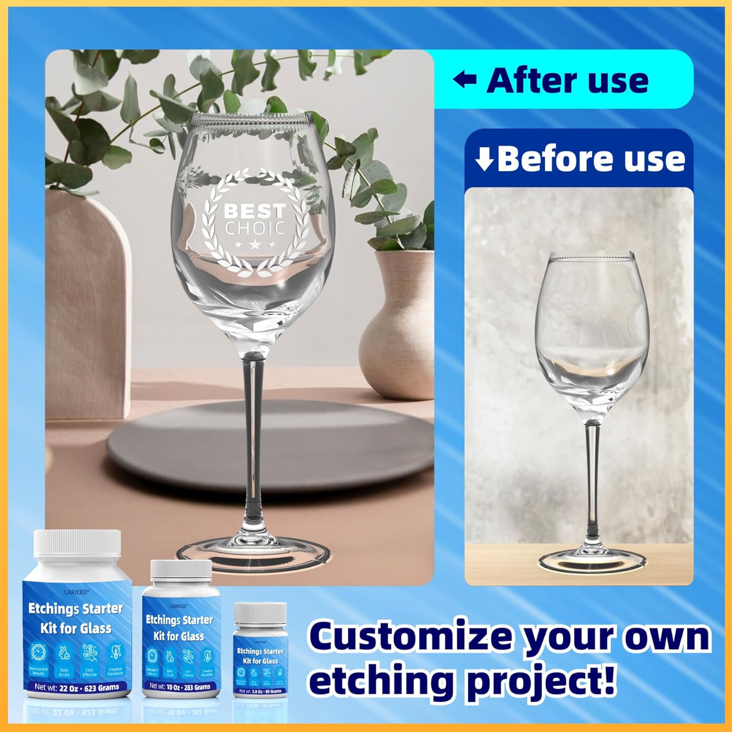 2.8 oz Glass Etching Starter Kit – Complete DIY Etching Set - Image 2