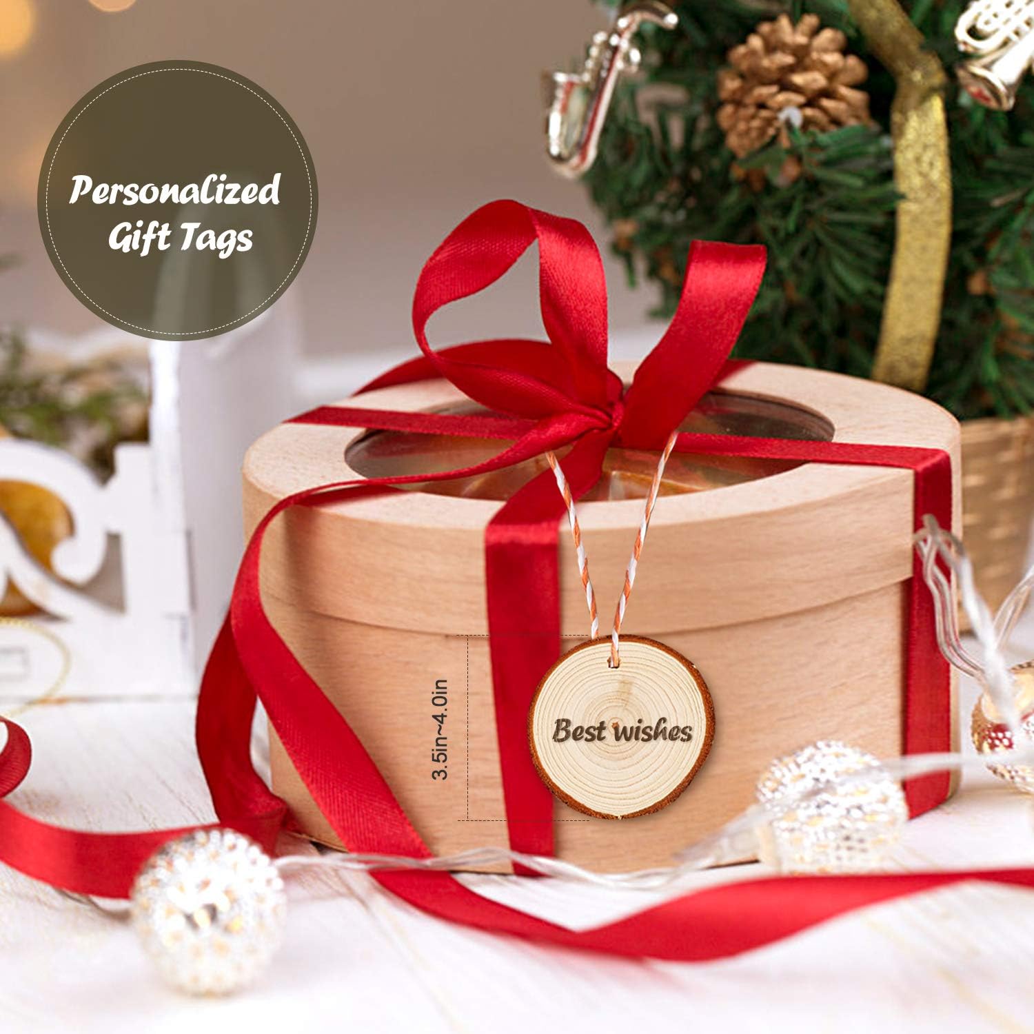 5ARTH Natural Wood Slices – 30 pcs (3.5″‑4″) - Image 2