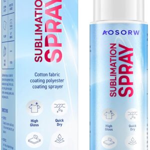 AOSORW Sublimation Spray for Cotton Shirts – Coating Supplies for T-Shirts, Canvas, Polyester (150 mL)