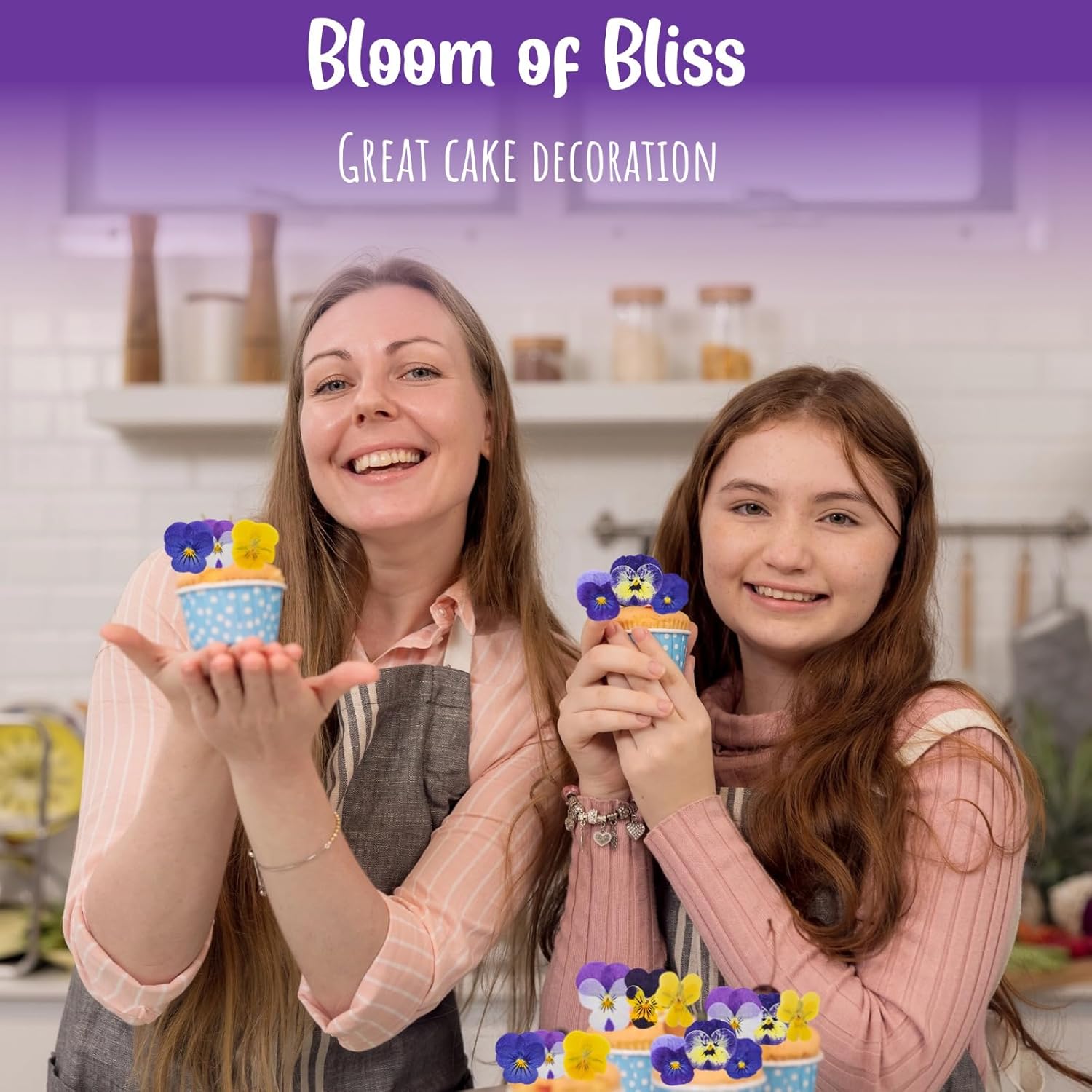 50 Pcs 8 Kinds Natural Dried Pressed Edible Flowers for Cake Topper - Image 2