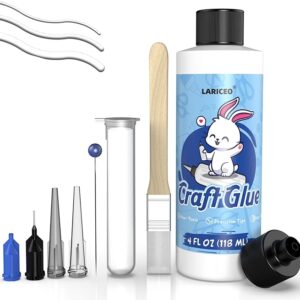 Premium Precision Craft Glue 4 oz – Clear Quick‑Dry Adhesive with 4 Interchangeable Precision Tips for Paper, Fabric & DIY Projects
