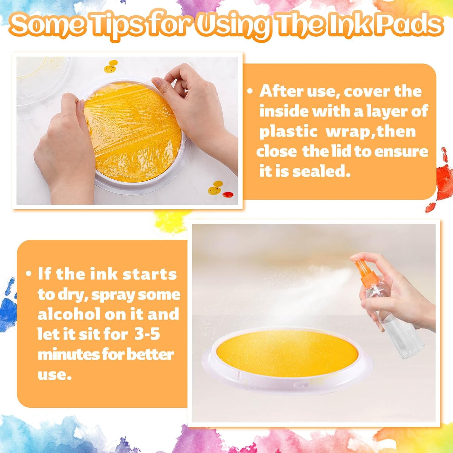 Biggun 7" Large Round Washable Ink Pads (Handprint/Footprint Size, Rainbow Set) - Image 3