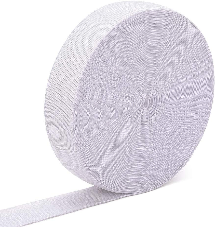 Airisoer Elastic Band for Sewing – 1″ × 32 yd White Knit Spool