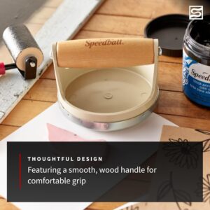 Speedball Block Printing Baren – Comfortable Wooden Handle, 4-Inch Diameter
