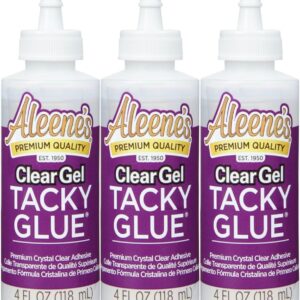 Aleene’s Clear Gel Tacky Glue – Multi‑Surface Craft Adhesive, 4 fl oz (3-Pack)