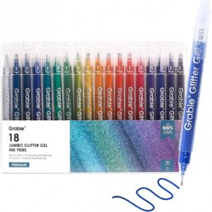 Grabie Jumbo Glitter Gel Ink Pen Set – 18 Metallic Colours