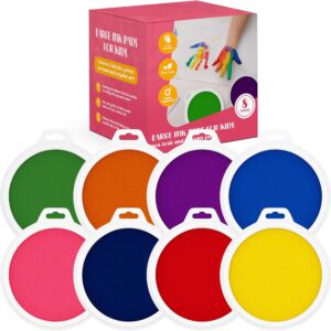 Davlan 8-Piece Large Washable Ink Pads Set (Handprint/Footprint Size)