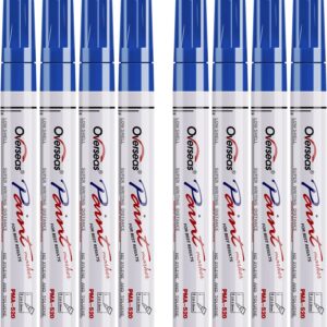 Blue Permanent Markers – Oil-Based Waterproof Paint Pens (8-Pack)