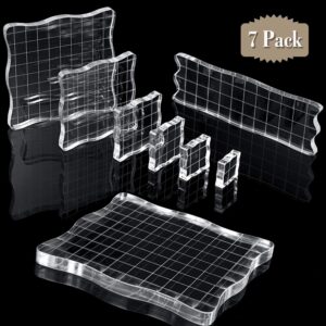 Mudder Acrylic Clear Stamp Block Set – 7-Piece (Grid Lines)