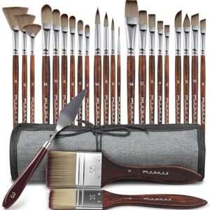 25-Piece Professional Synthetic Acrylic Brush Set