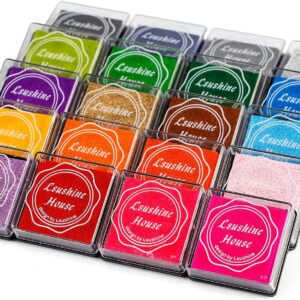 Lsushine 20-Color Rainbow Craft Ink Pad Set (Finger/Stamp Ink Pads)