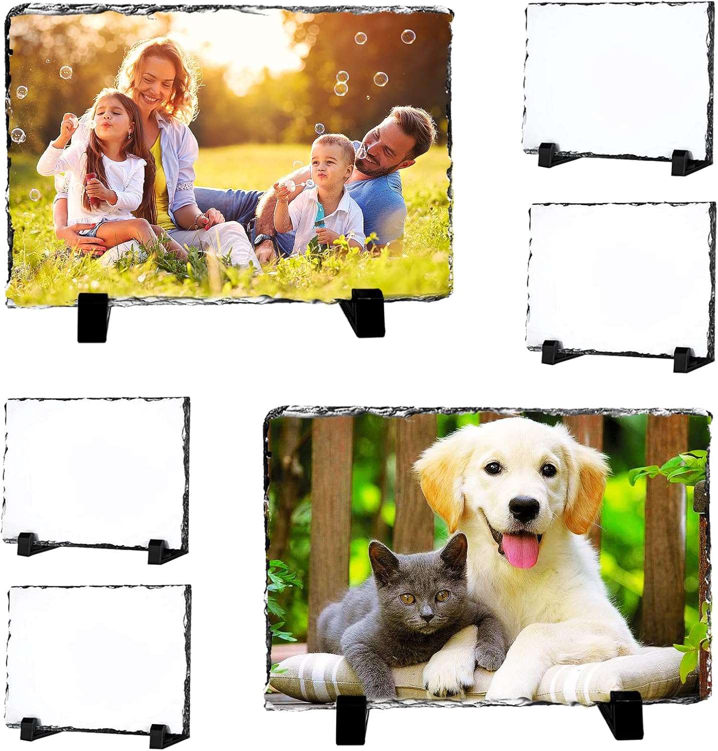 6 Pack Sublimation Stone Slate Photo Frames (Blank, for DIY)