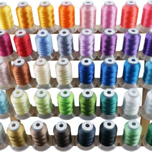 New brothread 40 Colors Polyester Embroidery Machine Thread Kit – 500 m Each Spool (550 yd)