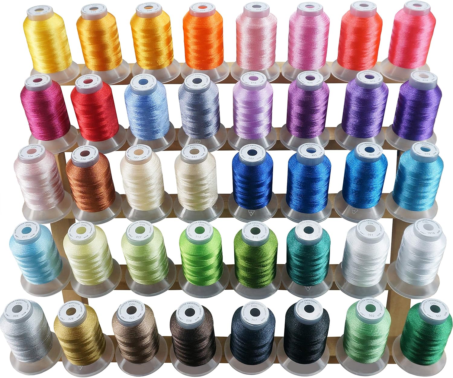 New brothread 40 Colors Polyester Embroidery Machine Thread Kit – 500 m Each Spool (550 yd)