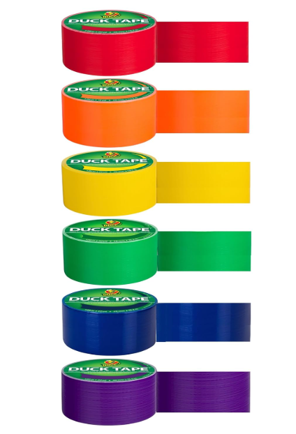 Duck Brand Color Duct Tape Rainbow Combo – 6 Rolls