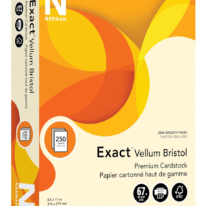 Neenah Exact Vellum Bristol Cardstock 8.5″×11″ – 67 lb / 147 gsm, Ivory, 250 Sheets