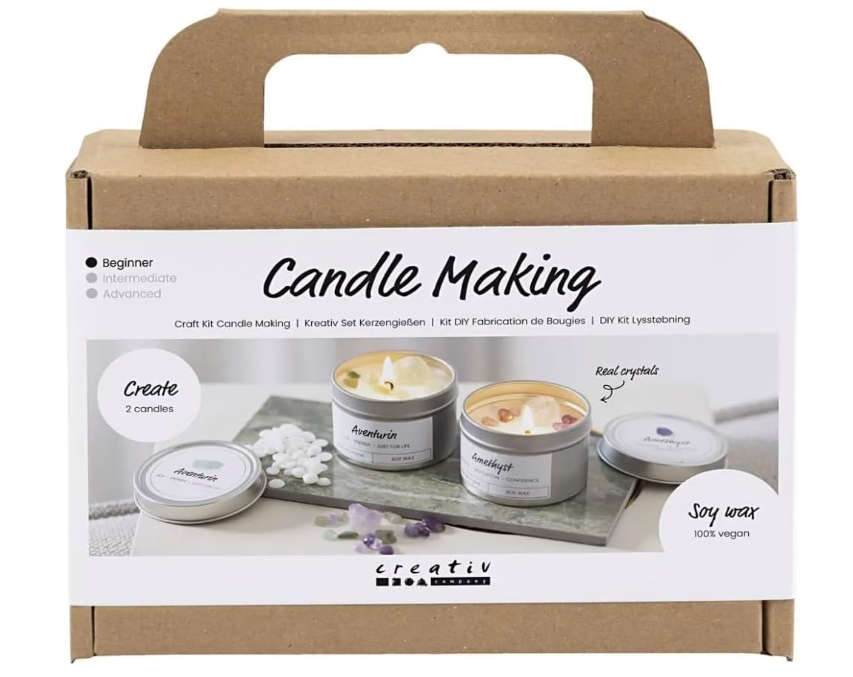Creativ Mini Craft Kit – Soy Candle Making Set with Crystals (Multicolour)