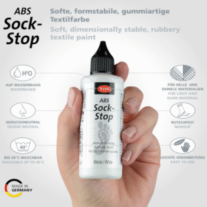 VIVA DECOR Sock Stop Non-Slip Fabric Paint – 4 × 3.04 fl oz (Clear/Black/White/Gray)
