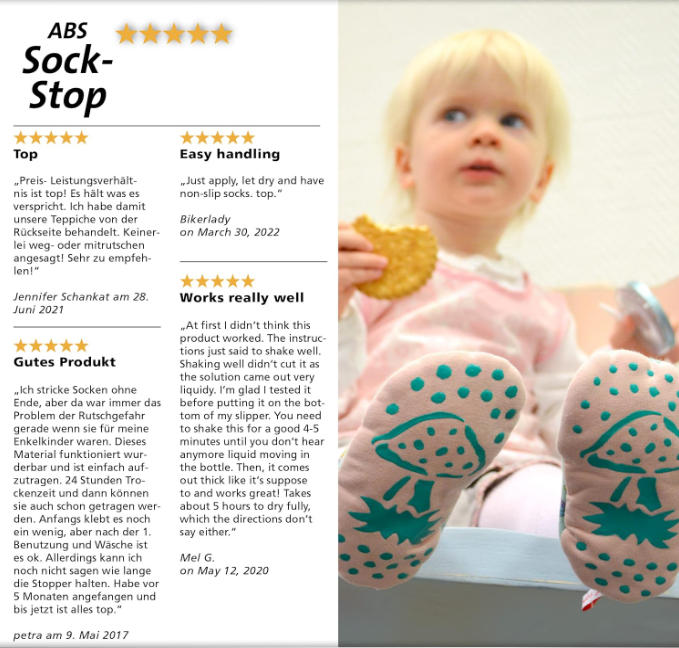 VIVA DECOR Sock Stop Non-Slip Fabric Paint – 4 × 3.04 fl oz (Clear/Black/White/Gray) - Image 3