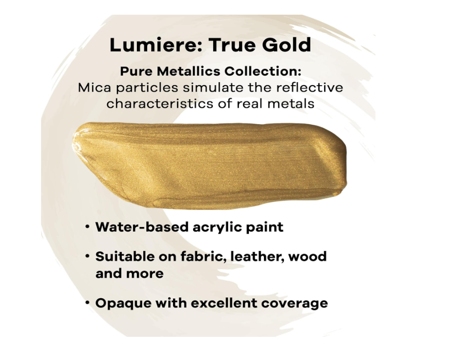 Jacquard Lumière Fabric Paint 8 oz – True Gold - Image 2