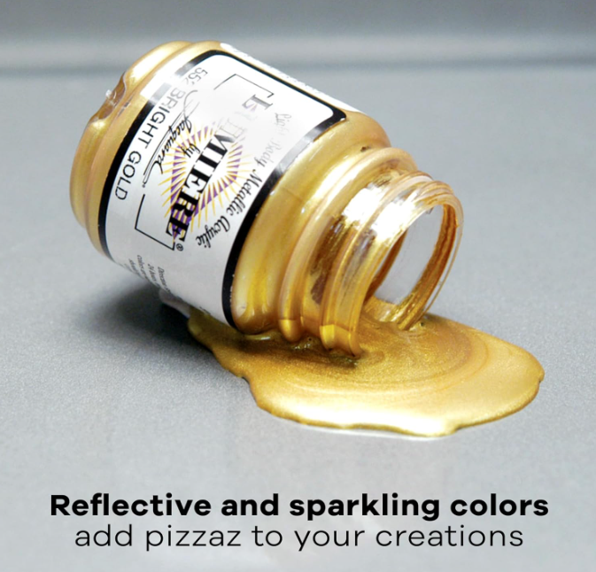 Jacquard Lumière Fabric Paint 8 oz – True Gold - Image 3