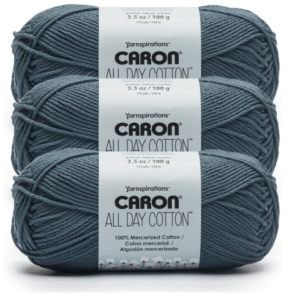Caron All Day Cotton Yarn – Mercerized 100% Cotton (3-Pack, 173 Yards / 3.52 oz each)