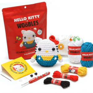 The Woobles Hello Kitty Crochet Kit – Beginner Knit/Crochet Animal Kit (Hello Kitty)
