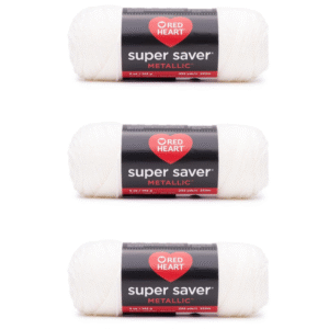 Red Heart Super Saver Metallic Yarn – 3 Pack (5 oz/142 g each) Worsted Weight #4 Acrylic