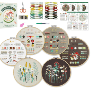 CYANFOUR 6-Stage Embroidery Kit for Beginners – All-In-One Craft Box