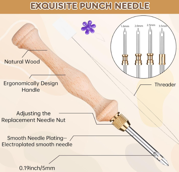 Cheloment 2-Set Punch Needle Kit with Storage Box & Adjustable Needles - Image 2