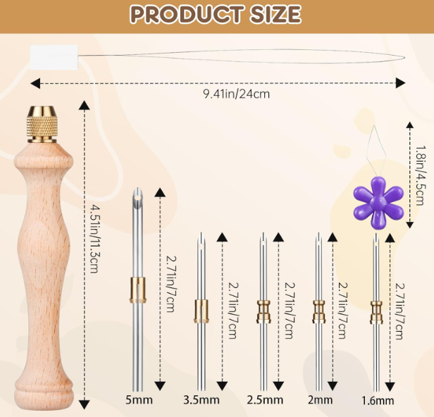 Cheloment 2-Set Punch Needle Kit with Storage Box & Adjustable Needles - Image 3