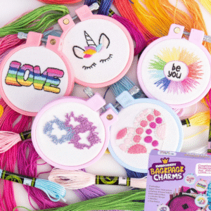 CRAFTILOO “5 Stamped Embroidery Kit with Patterns” – Beginner & Kids