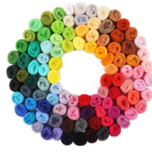 WONVOC 100-Colour Wool Roving Set for Needle Felting – 3 g per Colour