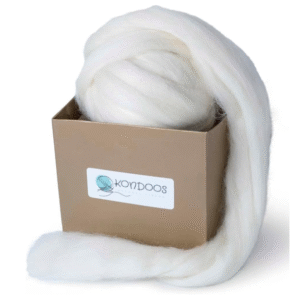 Kondoos Natural Wool Roving – 8 oz (Ecru)
