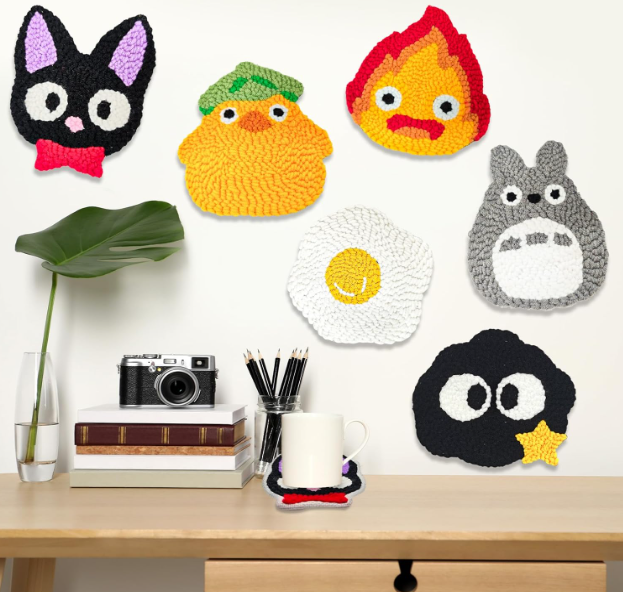 PUNICA Punch Needle Kit for Beginners – 6 Cartoon Coaster Designs (Complete Set) - Image 3