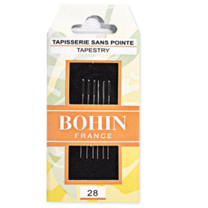 Bohin France Tapestry Needles (Size 28) – Pack (assorted tapestry/round tip needles)