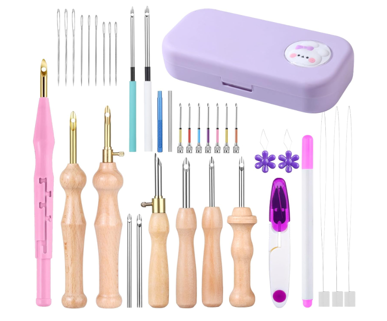 37-Piece Punch Needle Embroidery Kit – Complete Set