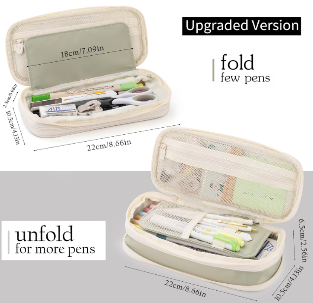 EASTHILL Large Capacity Pencil Case for Teen Girls – Green, Large Storage Pouch - Image 2