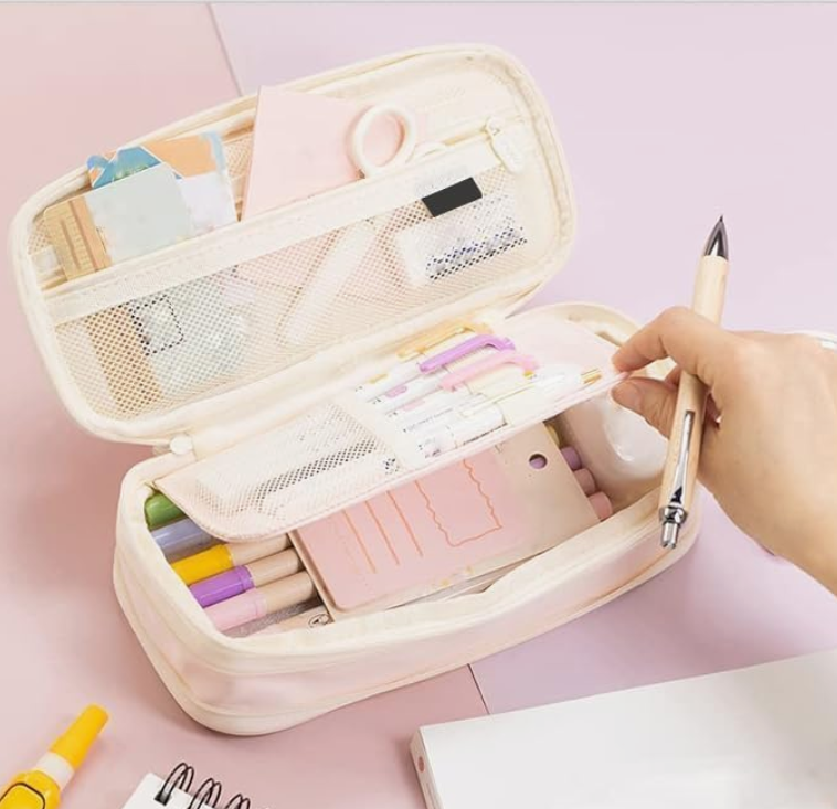 Arnuixty Large Storage Pencil Case Pen Bag with Zipper – Big Capacity Organizer (Colorful) - Image 2