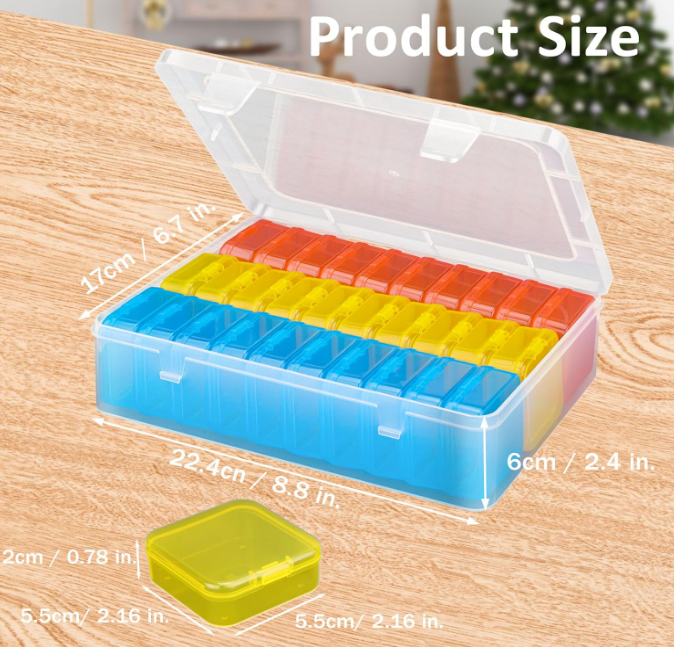 Mathtoxyz Bead Organizer Box – 31 Pieces Clear Plastic Containers Set (1 large outer box + 30 small inner boxes) - Image 2