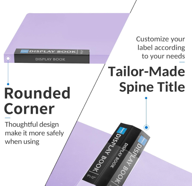 Sooez Art Portfolio 9″×12″ – 4‑Pack Large Capacity Display Folder with 40 Pockets Each - Image 4