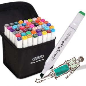 YASNAY Alcohol Marker Set – 48 Colours Dual-Tip Art Markers