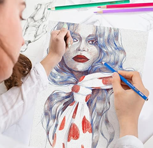 finenolo 36 Colouring Pencils with Sharpener, Hexagonal Oil-Based Coloured Pencils Set - Image 2