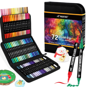 Pagather 72 Colours Acrylic Paint Markers Dual Tip